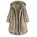 Hooded Cardigan Fleece Faux Fur Coats for Women Long Sleeve Teddy Bear Outwear Button Fluffy Pullover Jacket Tops