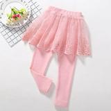 Girls Uniform Pants Leggings Pants with Tutu Skirts Kids Culottes Footless Tights