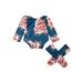 Dewadbow Newborn Infant Baby Girl Flower Romper Jumpsuit+Leg Warmers 3Pcs Outfits Set
