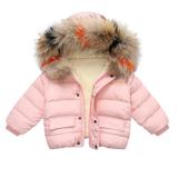 TAIAOJING Baby Girls Jacket Winter Child Kids Solid Color Hoodie Zipper Coats Keep Warm Clothes Outwear Clothes 18-24 Months