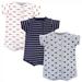 Touched by Nature Baby Boy Organic Cotton Rompers 3pk Geometric Bear 3-6 Months