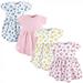 Luvable Friends Baby and Toddler Girl Cotton Short-Sleeve Dresses 4pk Floral 18-24 Months