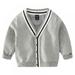 Little Boys Long Sleeve V-Neck Classic Knit Cardigan Sweater School Uniform 2-7Y