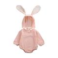 Toddler Baby Girl 0-24M Autumn Clothes Jumpsuit Bodysuit+Rabbit Ear Hat Outfits