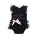 Newborn Baby Girls Bodysuits Fashion Embroidered Lace My Little Black Dress Letter infant Baby Bodysuit Baby Clothes