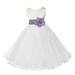 Ekidsbridal Ivory Satin Tulle Rattail Edge Flower Girl Dress Junior Pageant Bridesmaid for Wedding Formal Evening Gown 829S 2