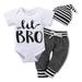 Bullpiano Newborn Baby Boy Clothes Romper Pants Hat 3PCS Newborn Romper Infant Summer Outfits Baby Boys Bodysuits 0-18 Months