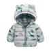 XMMSWDLA Deals Clearance Baby Outerwear Newborn Infant Baby Boys Girls Solid Color Plush Cute t Winter Hoodie Coat Jacket Outfit Dinosaur Pattern