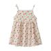 TAIAOJING Toddler Girl Dress Children Kid Baby Cute Cartoon Print Floral Sleeveless Princess Outfits Dresses 3-4 Years