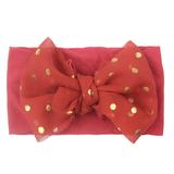 Baby Girls Hair Bows Turban 1Pc Baby Girls Dotted Bow Headband Stretch Hairband Headwear