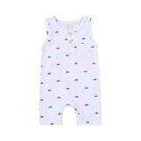 Qiylii Baby Sun Pattern Bodysuit Sleeveless O-Neck Button Romper with Pocket