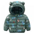 Baby Boys Girls Down Parkas Coat Winter Warm Cotton Coat Kids Outwear Hoodie Jacket Toddler Hooded Coat Long Sleeve Zipper Solid Warm Outfits 1-6T