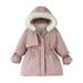 Bidobibo Girl s Winter Hooded Jacket Water-Resistant Hooded Kids Toddler Winter Flower Print Parka Outwear Warm Cotton Coat Hooded Jacket