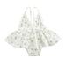 Newborn Baby Girls Summer Romper Dress Floral Print Spaghetti Strap V-Neck Backless Jumpsuit Skirt