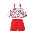 Fesfesfes Toddler Baby Girls Wave Point Print Sling Clothes Comfortable Cute Tow-piece