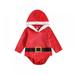 SYNPOS 0-24M Toddler Baby Boy Girl Christmas Outfits Velvet Fall Santa Claus Cosplay Romper Bodysuit