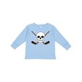 Inktastic Hockey Sports Funny Skull Boys or Girls Long Sleeve Toddler T-Shirt