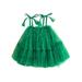 LWXQWDS Toddler Baby Girl Christmas Tulle Dresses Stars Sequin Tutu Dresses Sleeveless Layered Princess Sundress Green Sequins 18-24 Months