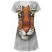 Tribal Tiger All Over Juniors V-Neck Dress