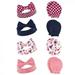 Hudson Baby Infant Girl Cotton Headband and Scratch Mitten Set Pink Navy Floral 0-6 Months