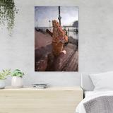Red Barrel Studio® Person Holding Ice Cream Cone w/ White Ice Cream 2 - 1 Piece Rectangle Graphic Art Print On Wrapped Canvas in Brown | Wayfair
