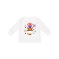 Inktastic 4th of July Cute Tiger with Blue and Red Fireworks Boys or Girls Long Sleeve Toddler T-Shirt