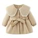 URMAGIC Toddler Baby Girls Doll Collar Single Breasted Trench Coat Fall Jacket Dress