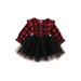 Fiomva Christmas Toddler Kid Baby Girls Red Dress Plaid Tulle