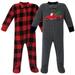 Hudson Baby Infant Boy Fleece Zipper Sleep and Play 2pk Christmas Tree 6-9 Months