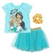 Disney Princess Jasmine Toddler Girls T-Shirt Skirt and Scrunchie 3 Piece Outfit Set Toddler to Big Kid
