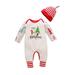 Winter Savings Clearance! Suokom Baby Boys Girls Bodysuit Infants Pure Cotton Coverall Long Sleeve Christmas Print Striped Tree Pants Romper Jumpsuit with Hat Baby Clothes Essentials (0-18 Months)