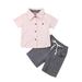 2Pcs Baby Boy Stripes Cotton Top T Shirt Short Pants Casual Children Clothes Toddler Boy Summer Outfits