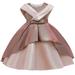 Herrnalise Toddler Girls Temperament Minimalistic Bowknot Pure Color Stitching Birthday Party Gown Dresses summer sale !