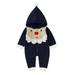 Canrulo Newborn Baby Boys Girls Christmas Outfit Santa Knit Sweater Hoodie Romper Long Sleeve Xmas Jumpsuit Blue 3-6 Months