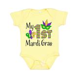 Inktastic My 1st Mardi Gras with Mask Boys or Girls Baby Bodysuit