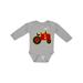 Inktastic Red Tractor 1st Birthday Boys Long Sleeve Baby Bodysuit