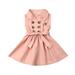 Multitrust Baby Girls Bowknot Princess Dress Sleeveless Button A-Line Dress