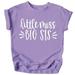 Pregnancy Reveal Big Sister Announcement Little Miss Big Sis T-Shirts Purple Shirt 5-6