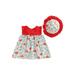 xkwyshop Kids Girls Summer Patchwork Dress Ruffle Sleeveless Round Neck Flower Print A-line Dress with Lace Hat Set