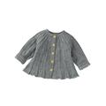 Gupgi Baby Girls Sweater Knit Long Sleeve Single Breasted Ruffles Coat