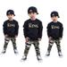 Qtinghua Toddler Baby Boy Casual Outfits Long Sleeve King Shirts Tops and Camouflage Pants Fall Winter Clothes Black 3-4 Years