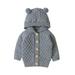 Sunisery Newborn Baby Girls Boys Knit Cardigan Ear Hooded Sweater Infant Button-Down Cotton Outwear
