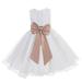 Ekidsbridal White Lace Organza Flower Girl Dress Toddler Christening Princess Pageant Communion Baptism Ballroom Gown 186T M