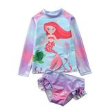 GYRATEDREAM Toddler and Kid Girls 2-Piece Assorted Rashguard Sets 3-4 Years