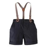 Styles I Love Toddler Little Boys Classic Cotton Chino Shorts with Stripe Suspenders for Everyday Casual Formal Wear and Special Occasions (Navy Blue 100/18-24 Months)