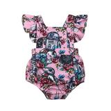 Infant Baby Girls Romper Floral Star Wars Jumpsuit Ruffle Princess Bodysuit Summer Kids Outfits Clothes 0-18 Months