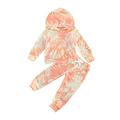 1-6Years Autumn Kids Baby Boys Girls Clothes Tie Dye Sets Unisex Child Sports Suits Long Sleeve Hoodies Lace-up Joggers Pants