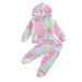 Carolilly Toddler Baby Girl Boy Fall Winter Clothes Tie Dye Hoodie Long Sleeve Sweatshirt Top Drawstring Pants 2PCS Outfit Set