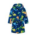 Kiapeise Children Hooded Sleeping Gown Dinosaur Print/Solid Color Bath Robe