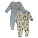 Disney Baby Boys Mickey Mouse 2 Pack Footed Coverall Set Sizes 0-9M